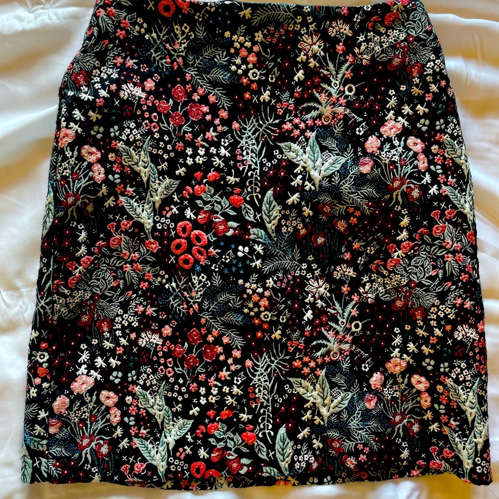 H&M embroidered mini skirt